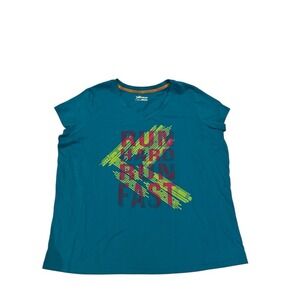 Xersion Teal/Tourq. Graphic Short Sleeve Tee